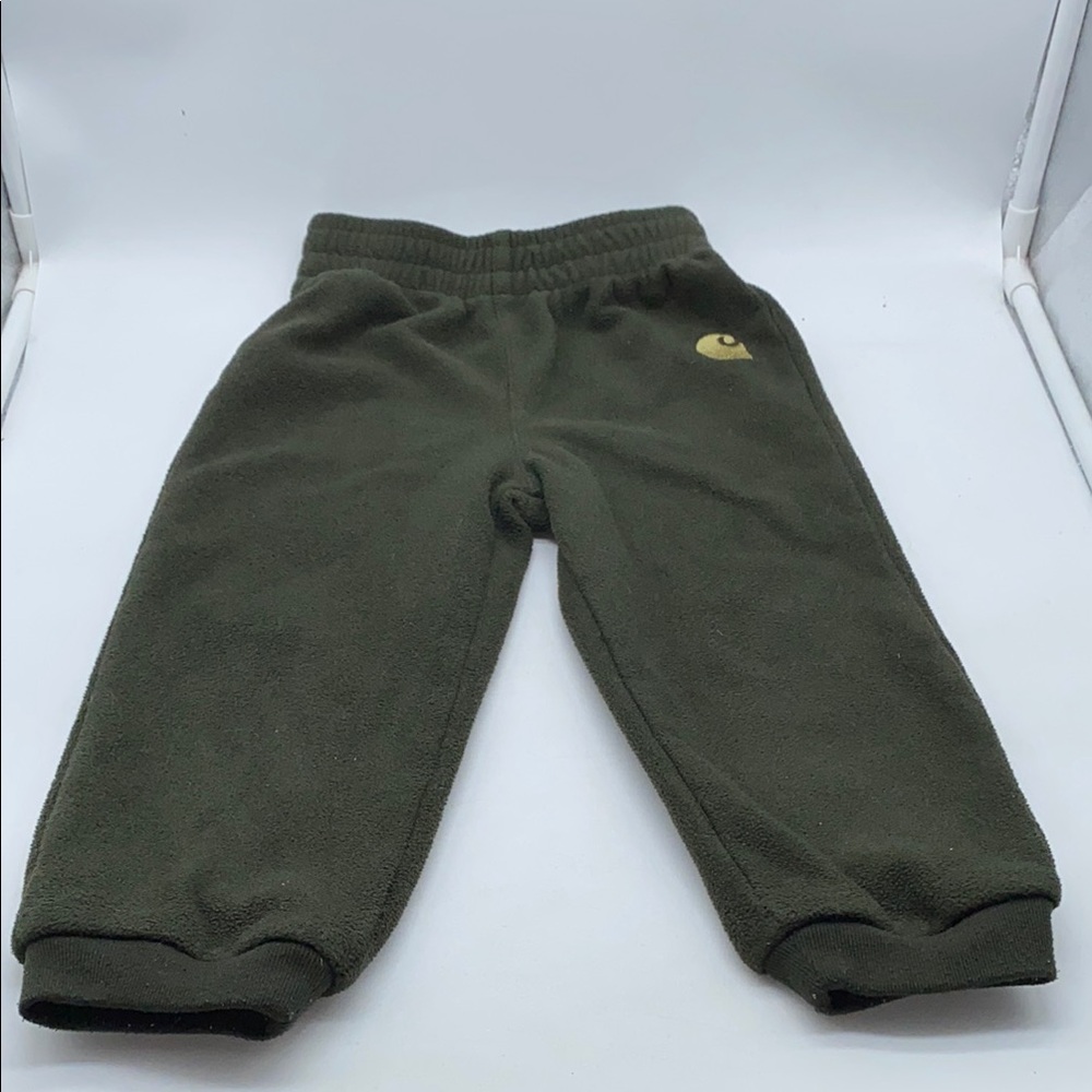 Carhartt Polar Fleece Green Pants Joggers with Elastic Waistband Size 24 Months